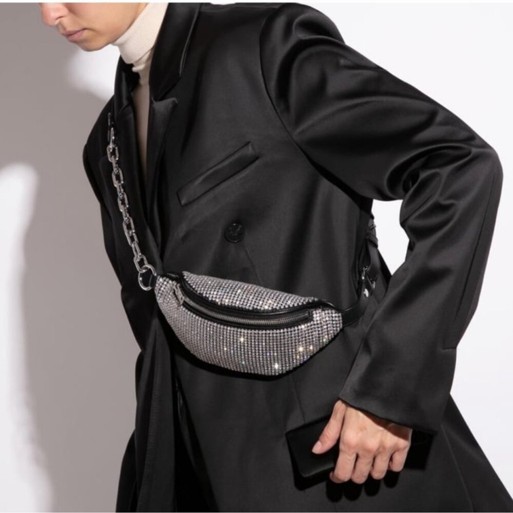 $895 Retail Alexander Wang Rhinestone Leather Attica Belt Bag